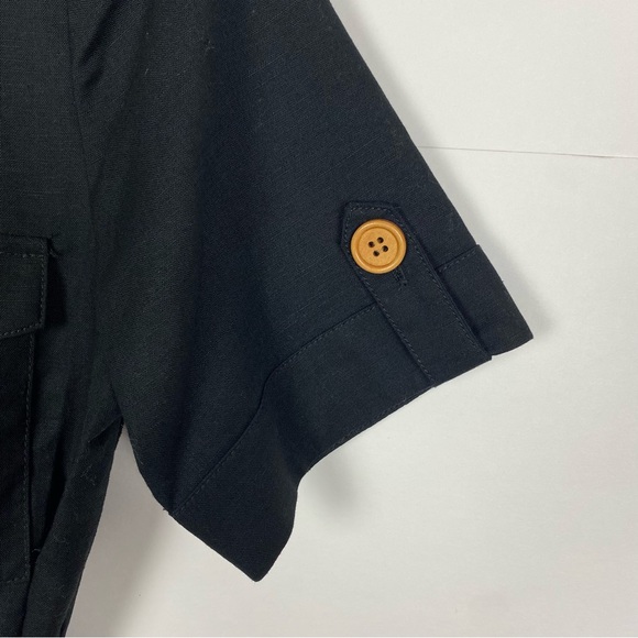 Finders Keepers Bambi Mini Dress Linen Blend Belted Black Size XS - Picture 7 of 12